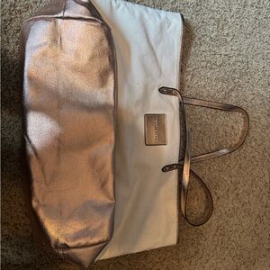 Victoria's Secret White and Rose Gold Tote Bag